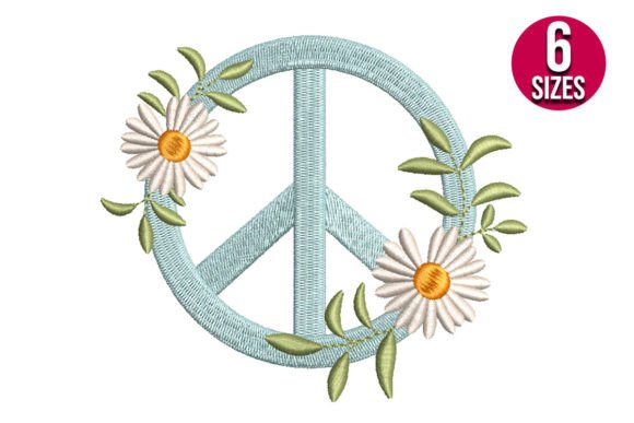 Floral Peace Sign: A Thoughtful Embroidery Choice